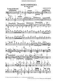 Schnittke - Musica Nostalgica for cello op.228 - Instrument part - first page
