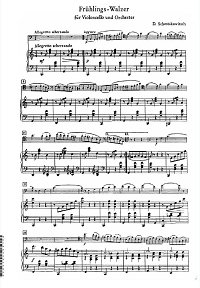 Shostakovich - Fruhlingvalse (Spring valse) for cello and piano - Piano part - first page