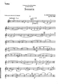 Shostakovich - Violin Sonata op.134 (1968) - Violin part - first page