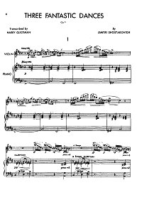 Shostakovich - Three fantastic dances for violin - Piano part - First page
