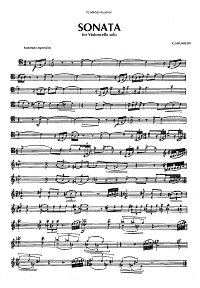 Shumilov - Sonata for cello solo - Cello part - first page