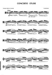 Shurovsky - Concerto etude for viola and piano - Viola part - first page