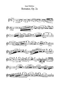 Sibelius - Romance for violin op.2a - Instrument part - First page