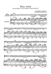 Sibelius - Valse for violin and piano - Piano part - First page