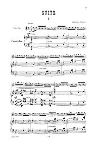 Sinding - Suite in the old style Op.10 for violin - Piano part - first page