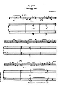 Slonimsky - Suite for viola and piano (1959) - Piano part - first page