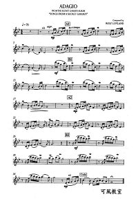 Song From A Secret Garden - Adagio for violin and piano - Instrument part - First page