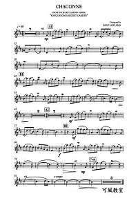 Song From A Secret Garden - Chaconne for violin and piano - Instrument part - First page