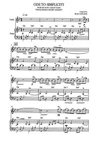 Song From A Secret Garden - Ode to Simplicity for violin and piano - Piano part - First page