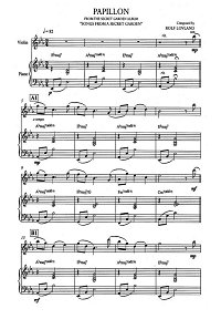 Song From A Secret Garden - Papillon for violin and piano - Piano part - First page