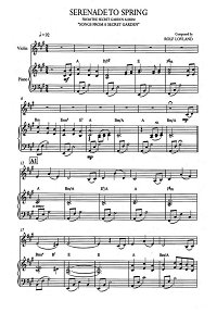 Song From A Secret Garden - Serenade To Spring for violin and piano - Piano part - First page