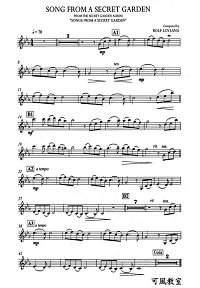 Song From A Secret Garden - Song From A Secret Garden for violin and piano - Instrument part - First page