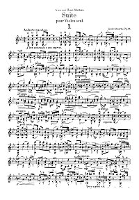 Sauret - Suite for violin solo Op.68 - Instrument part - First page