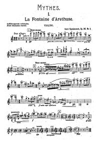 Sczymanowski - Myths op.30 for violin - Instrument part - First page