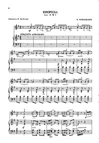 Tchaikovsky - Humoresque for violin and piano Op.10 N2 - Piano part - first page