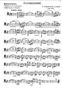 Tchaikovsky - Meditation for Cello and piano - Instrument part - first page