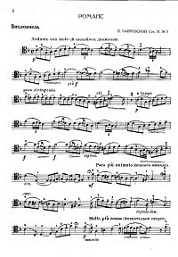 Tchaikovsky - Romance for cello op.51 N5 - Instrument part - first page