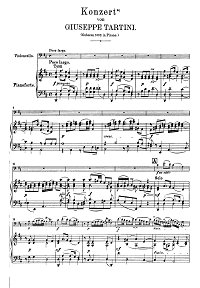 Tartini - Cello concerto in D major - Piano part - first page