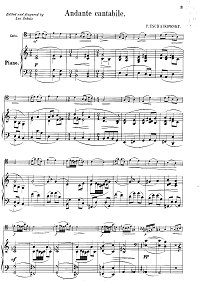 Tchaikovsky – Andante Cantabile for cello and piano Op.11 - Piano part - first page