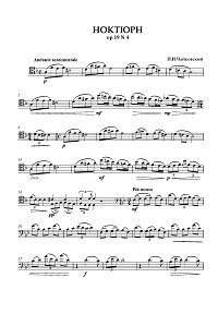 Tchaikovsky – Nocturne for cello and piano Op.19 N4 - Instrument part - First page