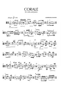 Testoni - Corale for viola or violin - Viola part - first page