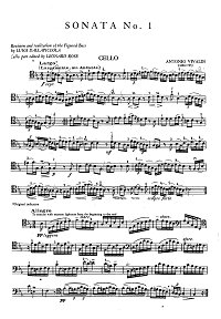 Vivaldi - Cello sonata N1 B-dur - Instrument part - first page