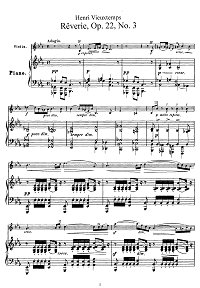 Vieuxtemps - Reverie for violin op.22 N3 - Piano part - First page