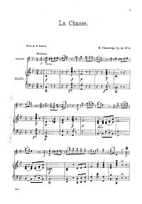 Vieuxtemps - La chasse op.32 N3 for violin - Piano part - First page