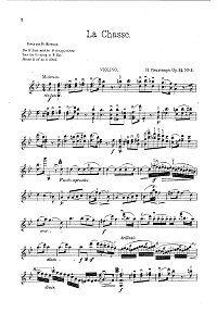 Vieuxtemps - La chasse op.32 N3 for violin - Instrument part - First page