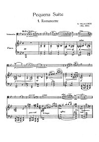 Villa Lobos - Pequena Suite for cello (1913) - Piano part - first page