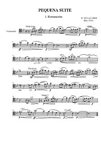 Villa Lobos - Pequena Suite for cello (1913) - Instrument part - first page