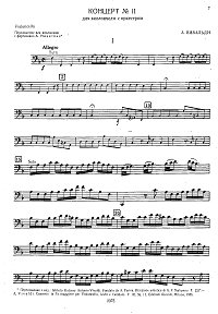 Vivaldi - Cello concerto F-dur - Instrument part - first page