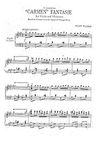 Waxmann - Carmen-fantasy for violin (Heifetz Edition) - Piano part - First page