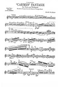 Waxmann - Carmen-fantasy for violin (Heifetz Edition) - Instrument part - First page