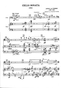 Webern - Cello sonata (1914) - Piano part - First page