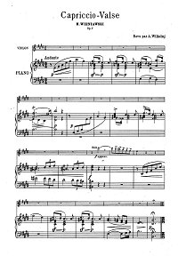 Wieniawski - Valse - capriccio for violin Op.7 - Piano part - first page