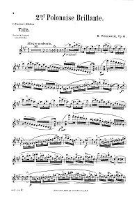 Wieniawski - Brilliant polonaise N2 Op.21 for violin  - Instrument part - first page