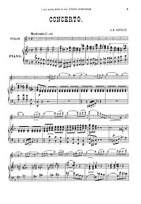 Accolay - Violin concerto d-moll - Piano part - First page
