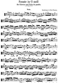 Bach - sonata for klavier and viola da gamba G-moll - Viola part - First page