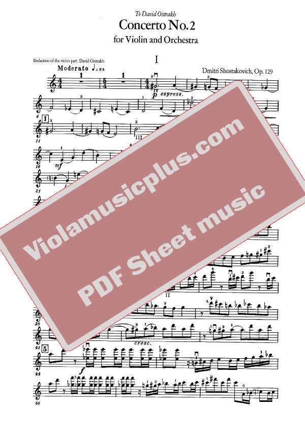 Thorns Amorous Ubarmhjertig Shostakovich - Violin concerto N2 | Violin Sheet Music
