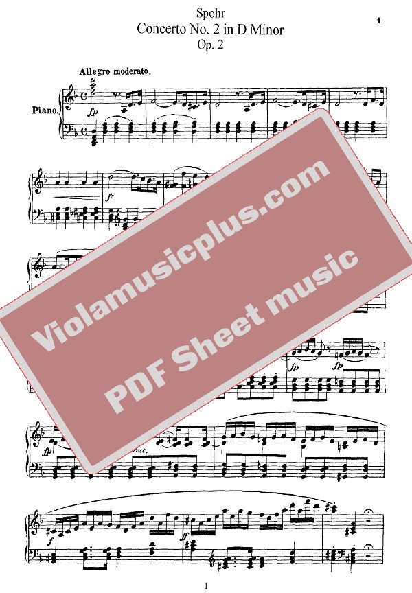 par korrekt kalligrafi Spohr - Violin concerto N2 d-moll | Violin Sheet Music